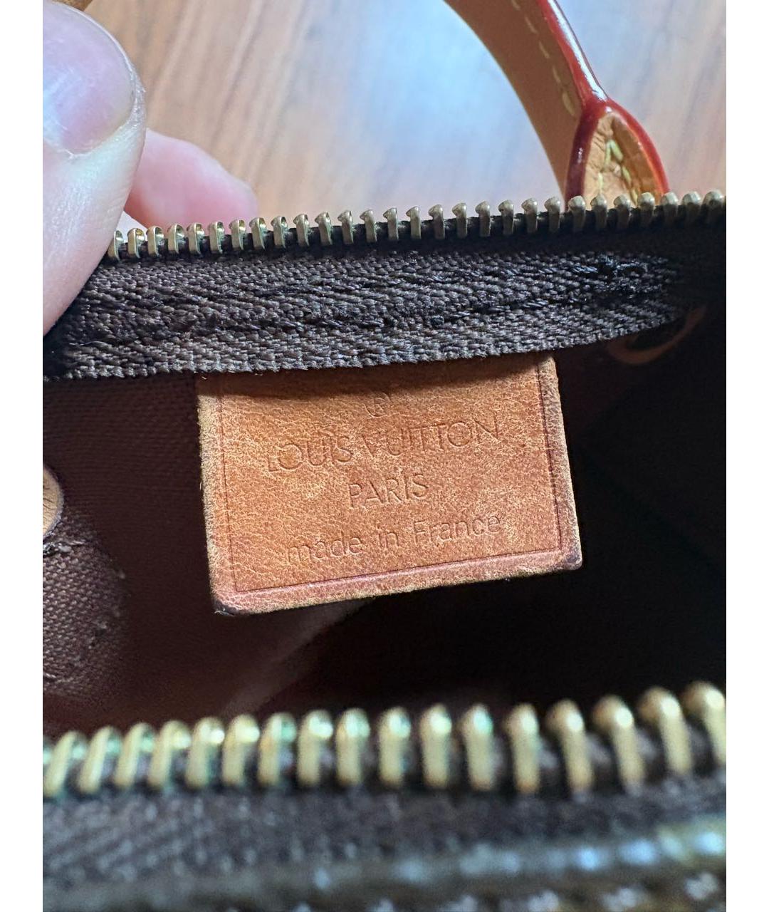 LOUIS VUITTON Коричневая канва сумка с короткими ручками, фото 4