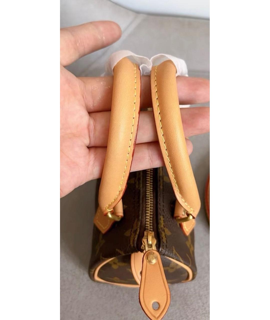 LOUIS VUITTON Коричневая канва сумка с короткими ручками, фото 3