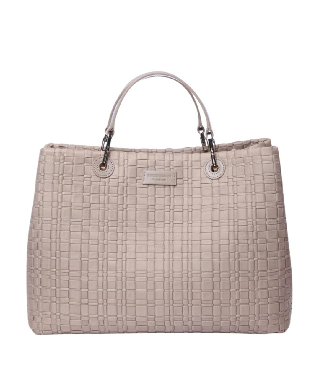 EMPORIO ARMANI Бежевая тканевая сумка через плечо, фото 1