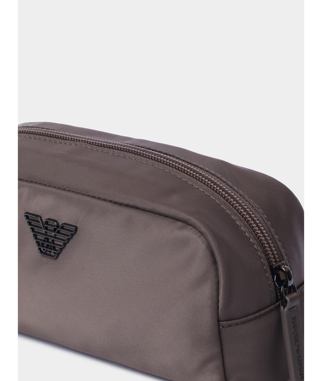 EMPORIO ARMANI Коричневая синтетическая барсетка, фото 3