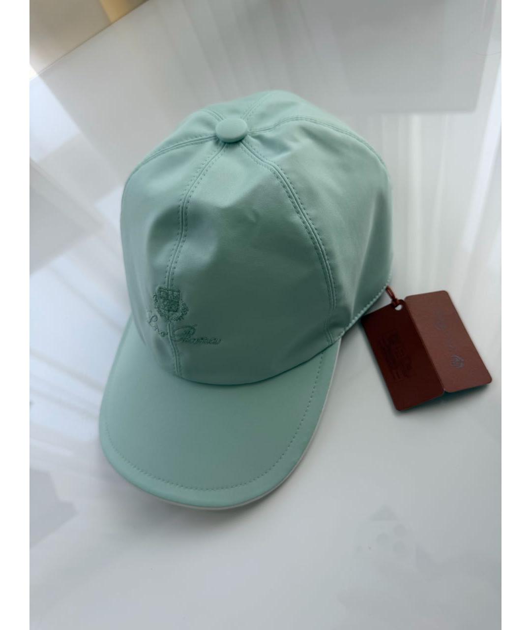 LORO PIANA Бирюзовая хлопковая кепка, фото 5