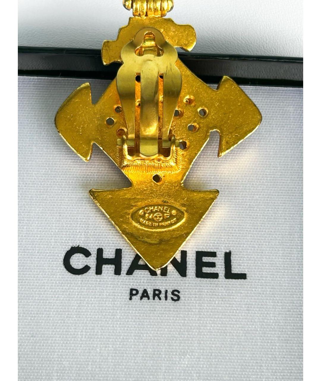 CHANEL Золотые металлические клипсы, фото 4