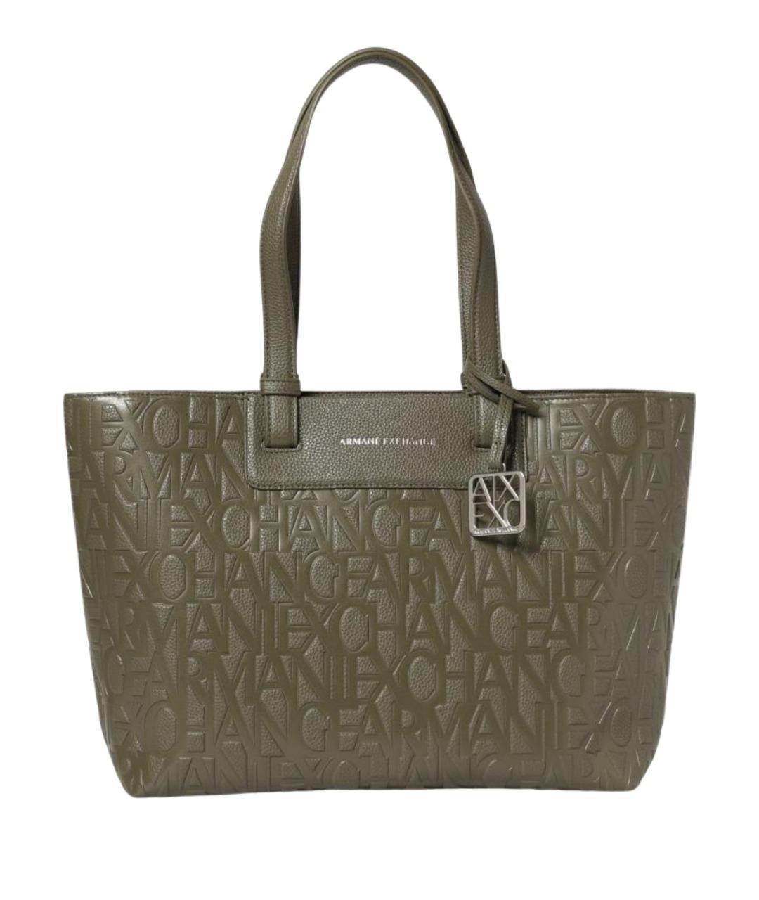 ARMANI EXCHANGE Хаки синтетическая сумка тоут, фото 1