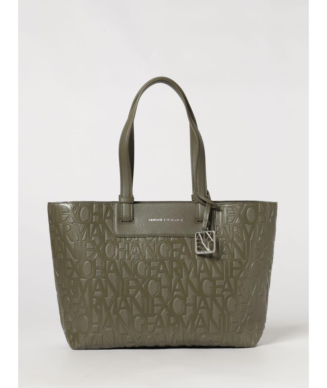 ARMANI EXCHANGE Хаки синтетическая сумка тоут, фото 4