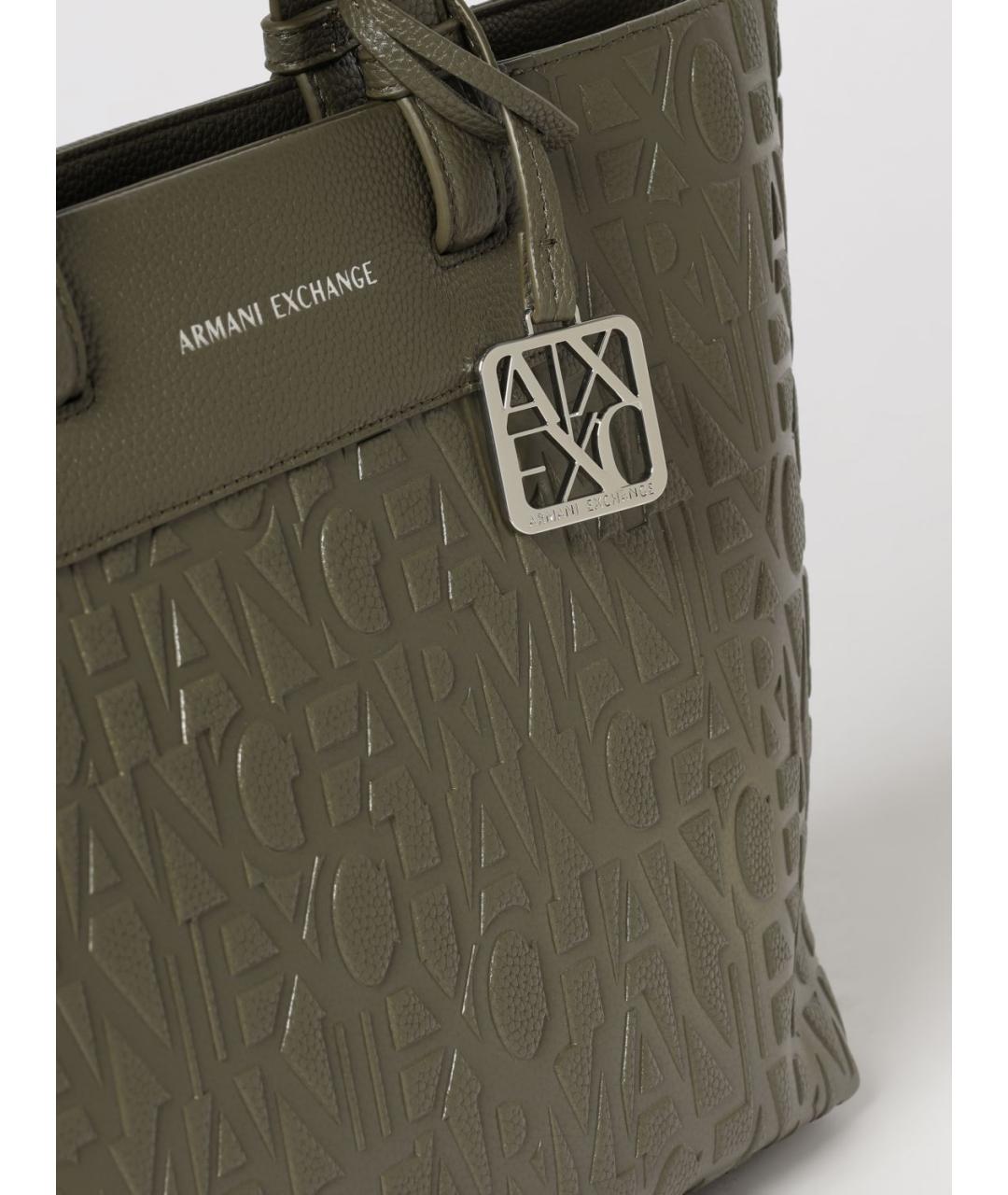 ARMANI EXCHANGE Хаки синтетическая сумка тоут, фото 3