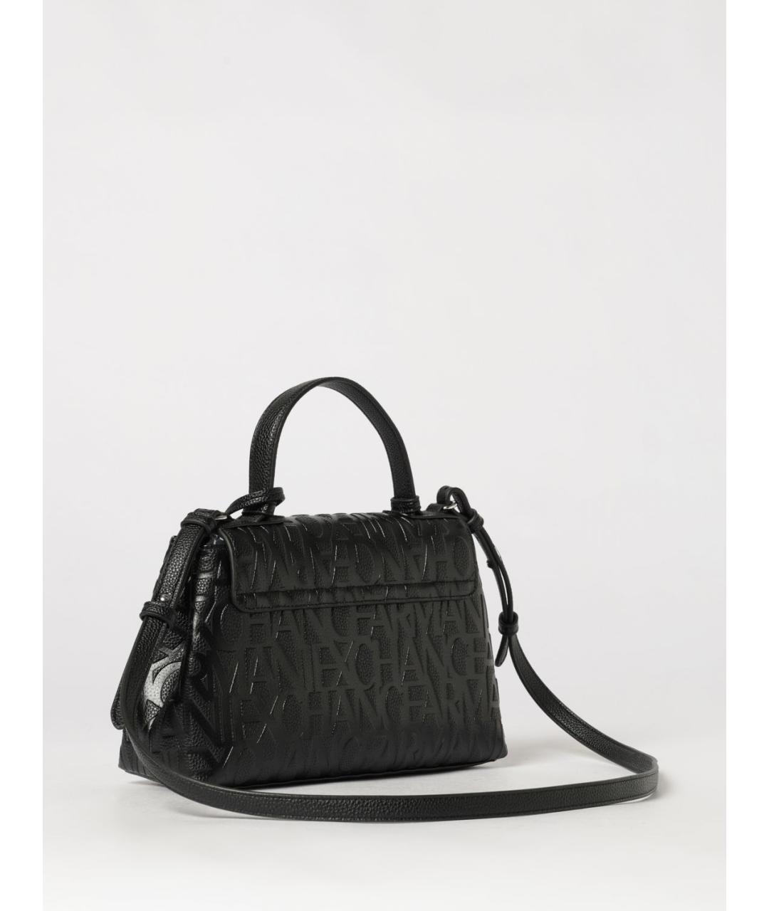 ARMANI EXCHANGE Черная синтетическая сумка с короткими ручками, фото 2