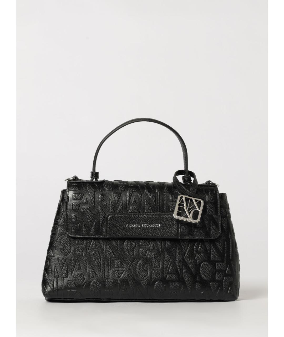 ARMANI EXCHANGE Черная синтетическая сумка с короткими ручками, фото 4