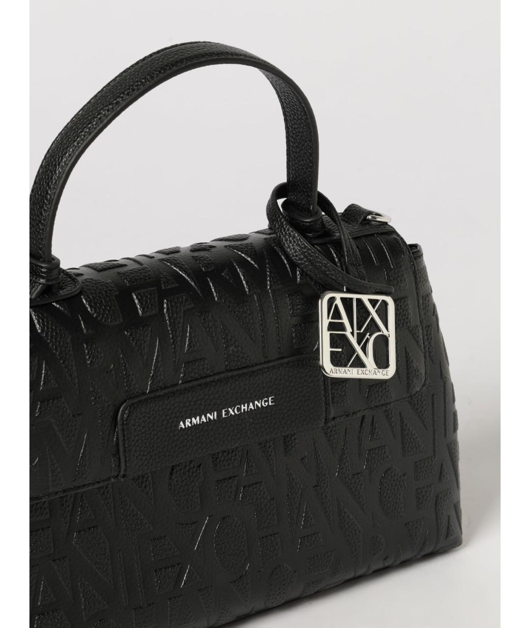 ARMANI EXCHANGE Черная синтетическая сумка с короткими ручками, фото 3
