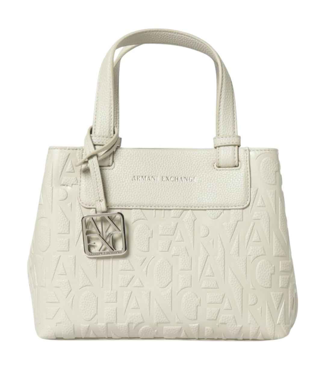 ARMANI EXCHANGE Бежевая синтетическая сумка с короткими ручками, фото 1