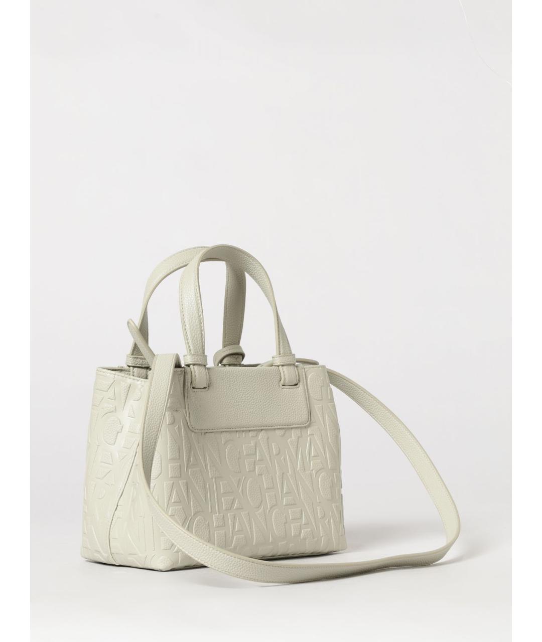 ARMANI EXCHANGE Бежевая синтетическая сумка с короткими ручками, фото 2