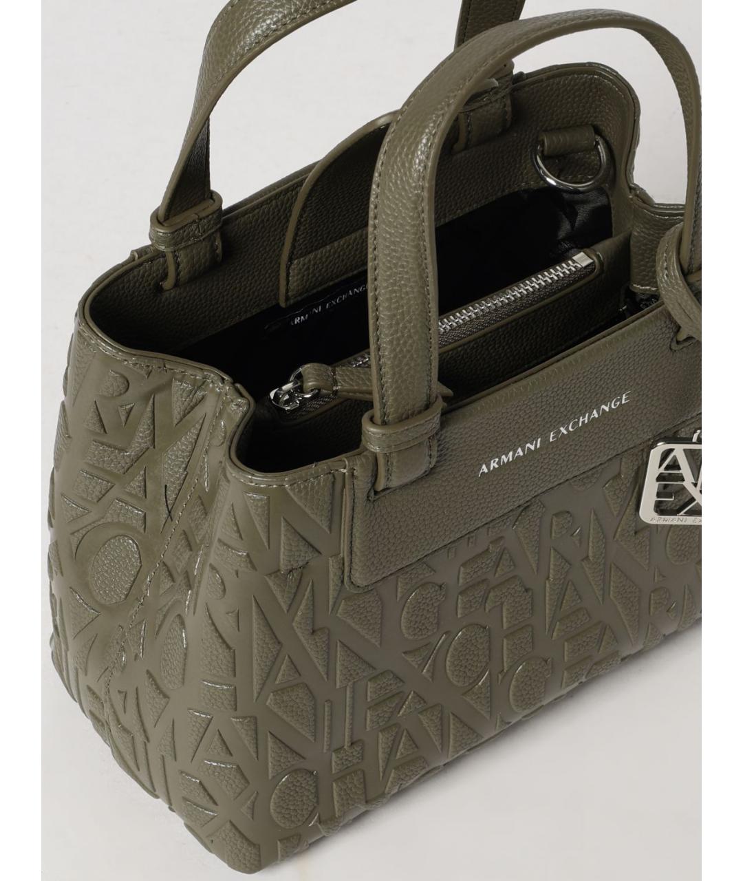 ARMANI EXCHANGE Хаки синтетическая сумка тоут, фото 3