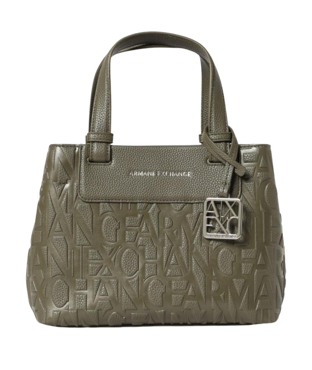 ARMANI EXCHANGE Хаки синтетическая сумка тоут, фото 1