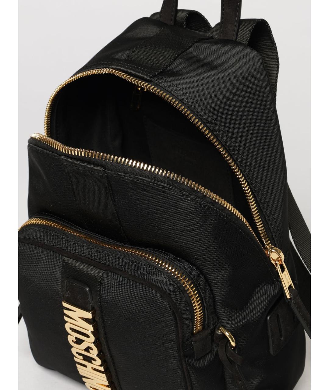 MOSCHINO Черный нейлоновый рюкзак, фото 4