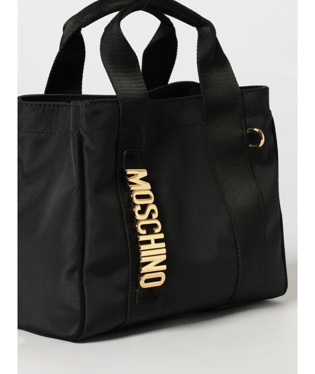 MOSCHINO Черная нейлоновая сумка с короткими ручками, фото 3