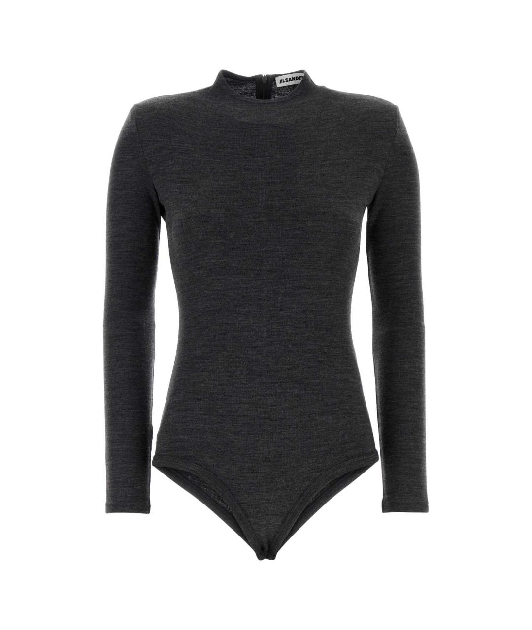 JIL SANDER Серое шерстяное боди, фото 1