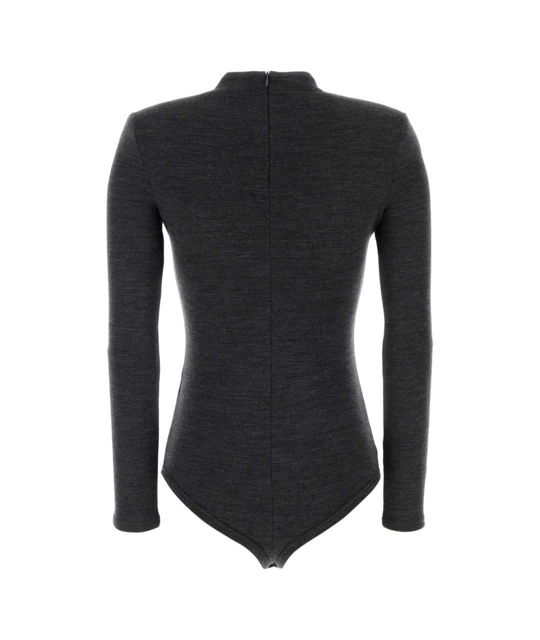 JIL SANDER Серое шерстяное боди, фото 2