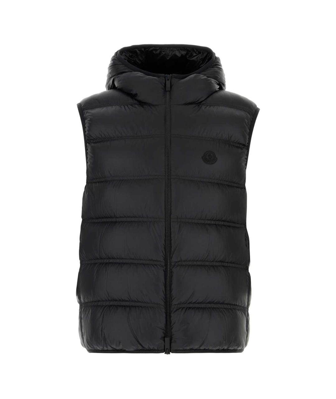 MONCLER Черный нейлоновый жилет, фото 1