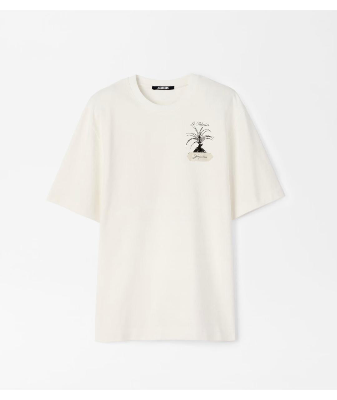 JACQUEMUS Бежевая хлопковая футболка, фото 5