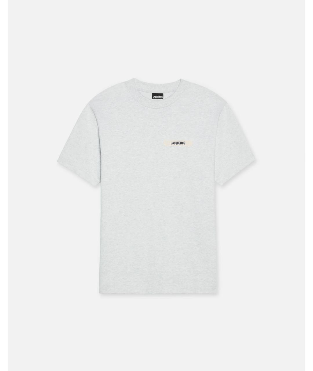 JACQUEMUS Серая хлопковая футболка, фото 2