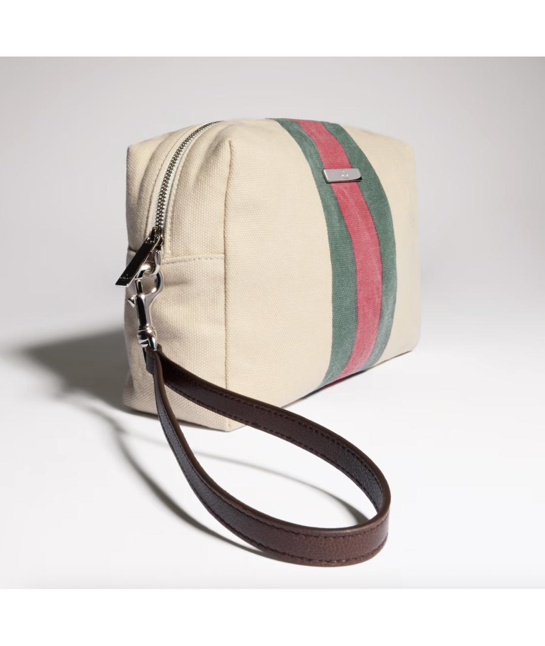 GUCCI Бежевая тканевая косметичка, фото 5