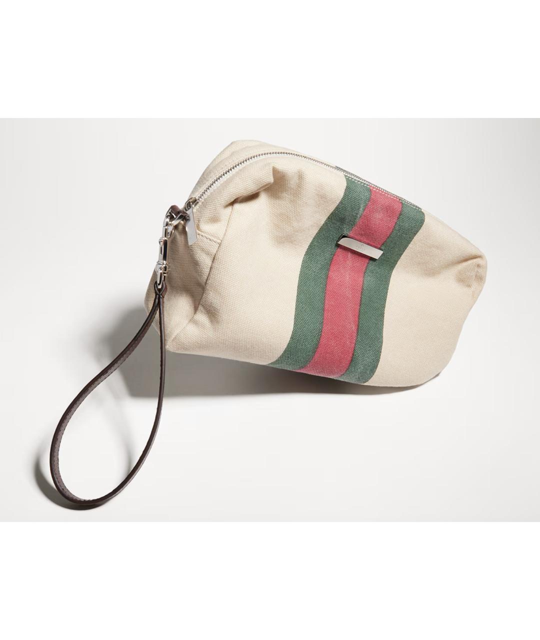 GUCCI Бежевая тканевая косметичка, фото 2