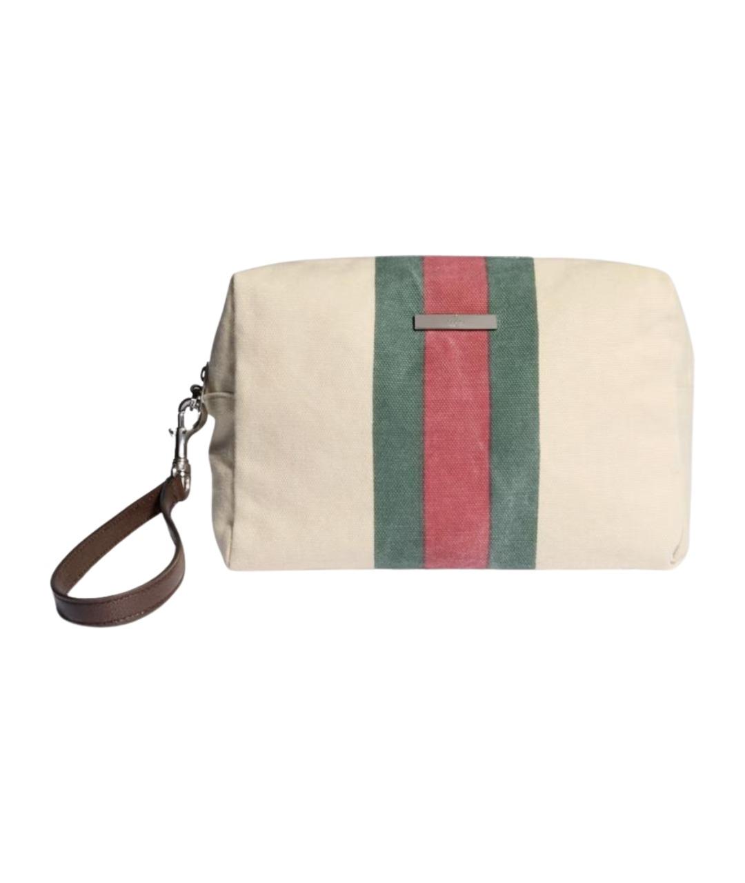 GUCCI Бежевая тканевая косметичка, фото 1