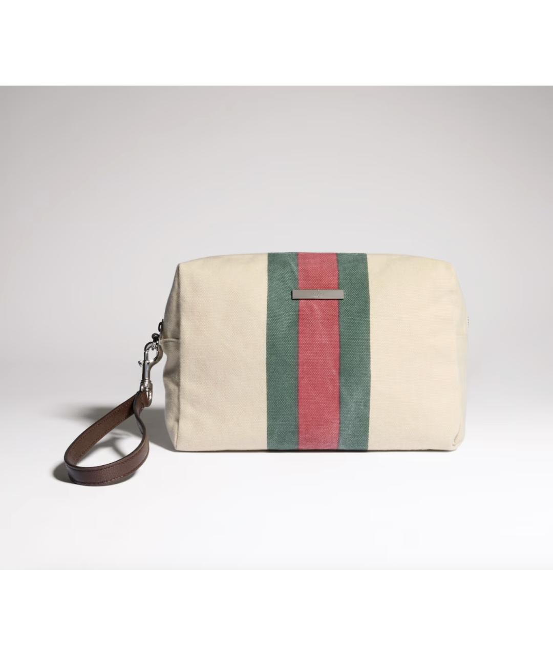 GUCCI Бежевая тканевая косметичка, фото 8