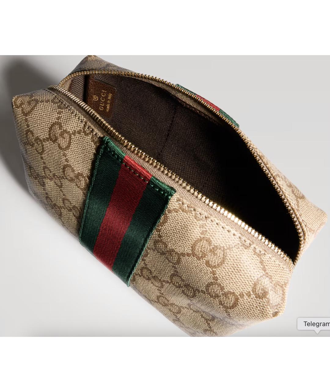 GUCCI Коричневая косметичка, фото 3