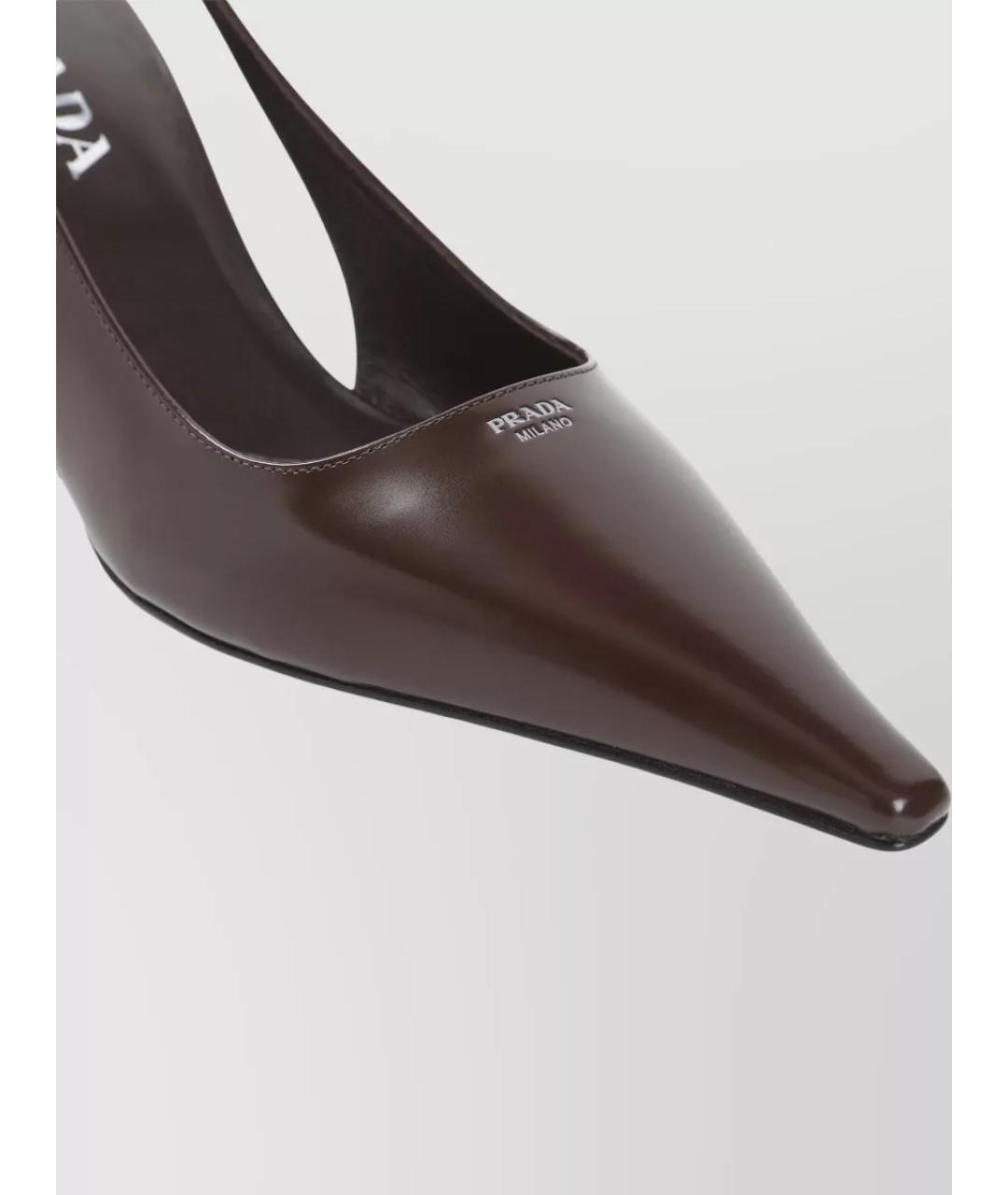 PRADA Коричневые кожаные туфли, фото 5
