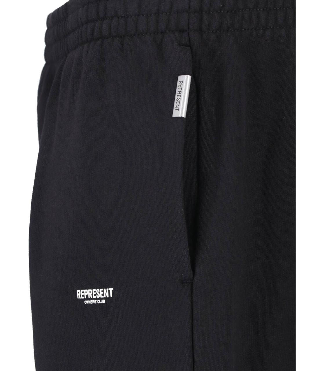 REPRESENT Черные хлопковые повседневные брюки, фото 4