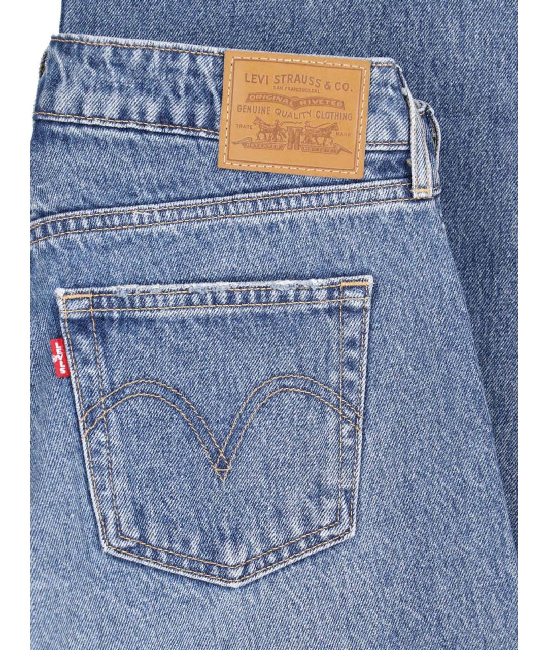 LEVI'S Синие хлопковые прямые джинсы, фото 5