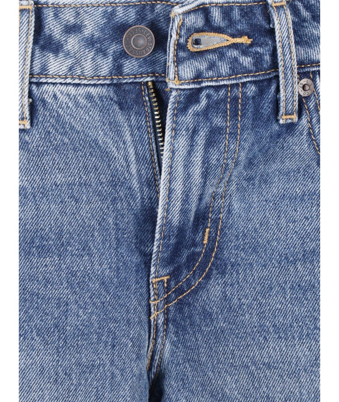 LEVI'S Синие хлопковые прямые джинсы, фото 4