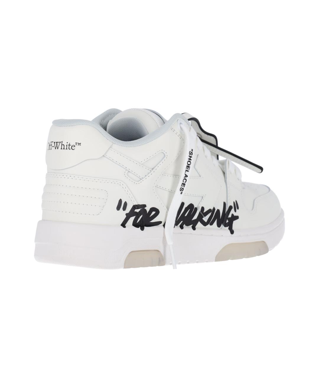OFF-WHITE Белые кожаные низкие кроссовки / кеды, фото 4