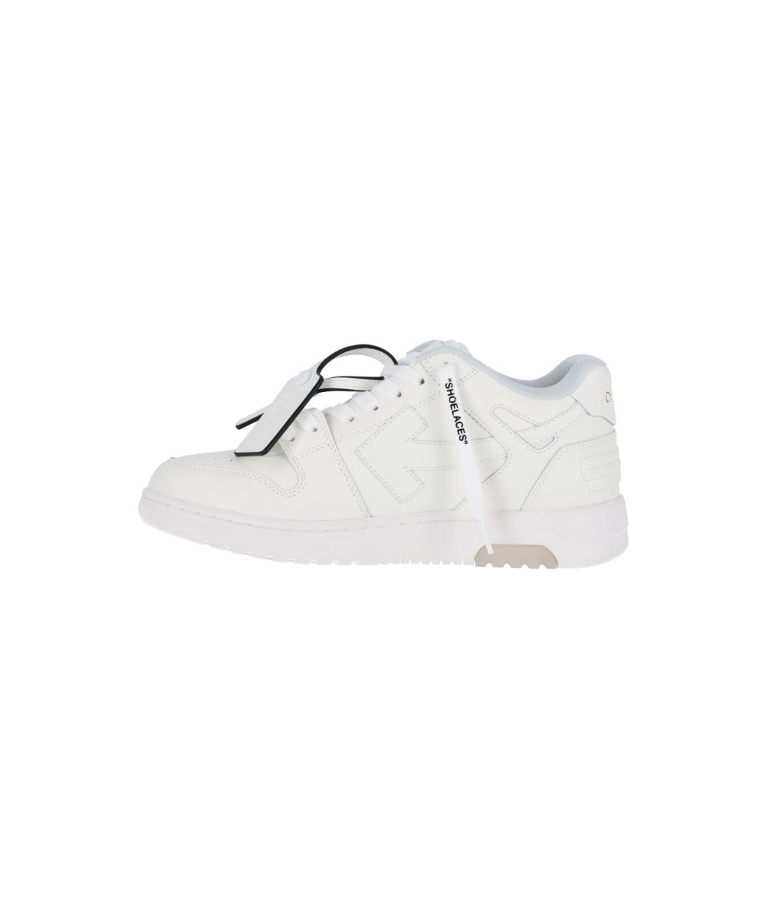 OFF-WHITE Белые кожаные низкие кроссовки / кеды, фото 3