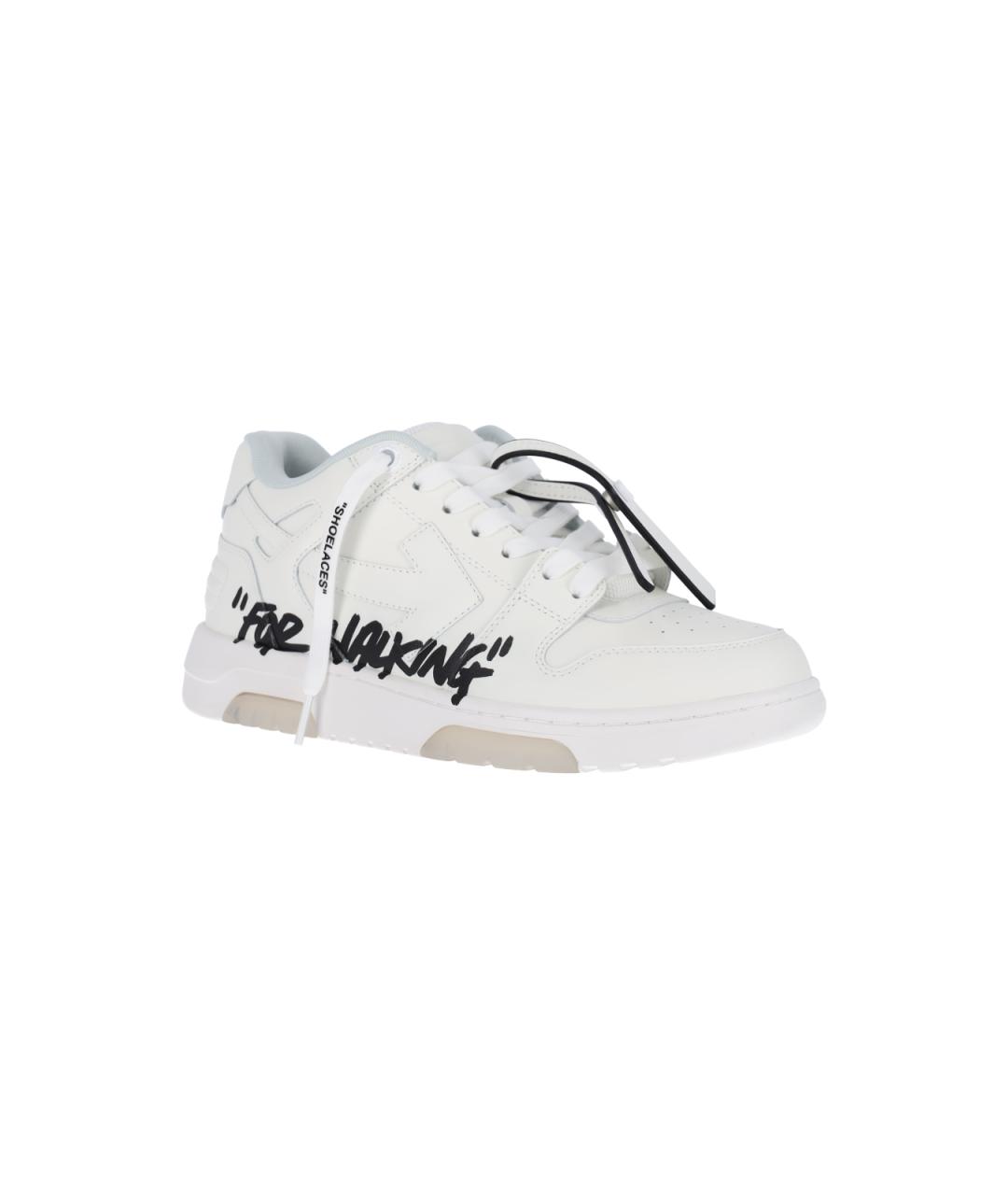 OFF-WHITE Белые кожаные низкие кроссовки / кеды, фото 2