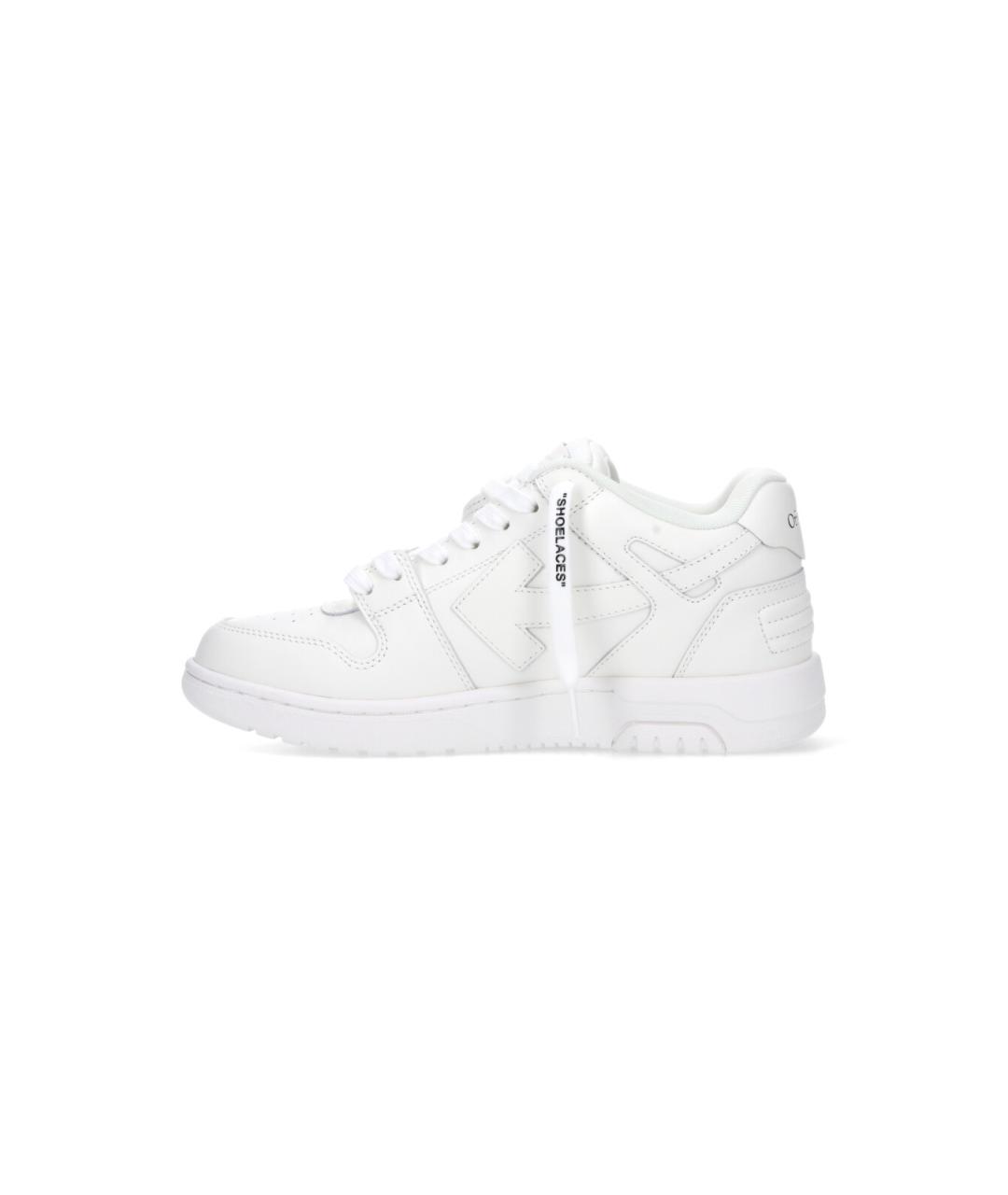 OFF-WHITE Белые кожаные низкие кроссовки / кеды, фото 3