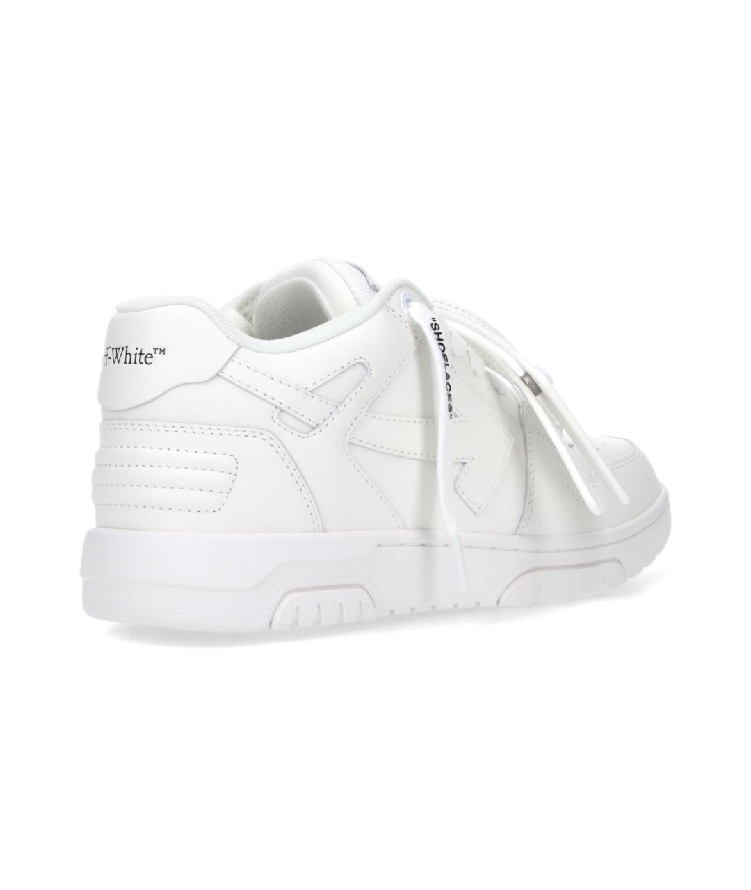 OFF-WHITE Белые кожаные низкие кроссовки / кеды, фото 4
