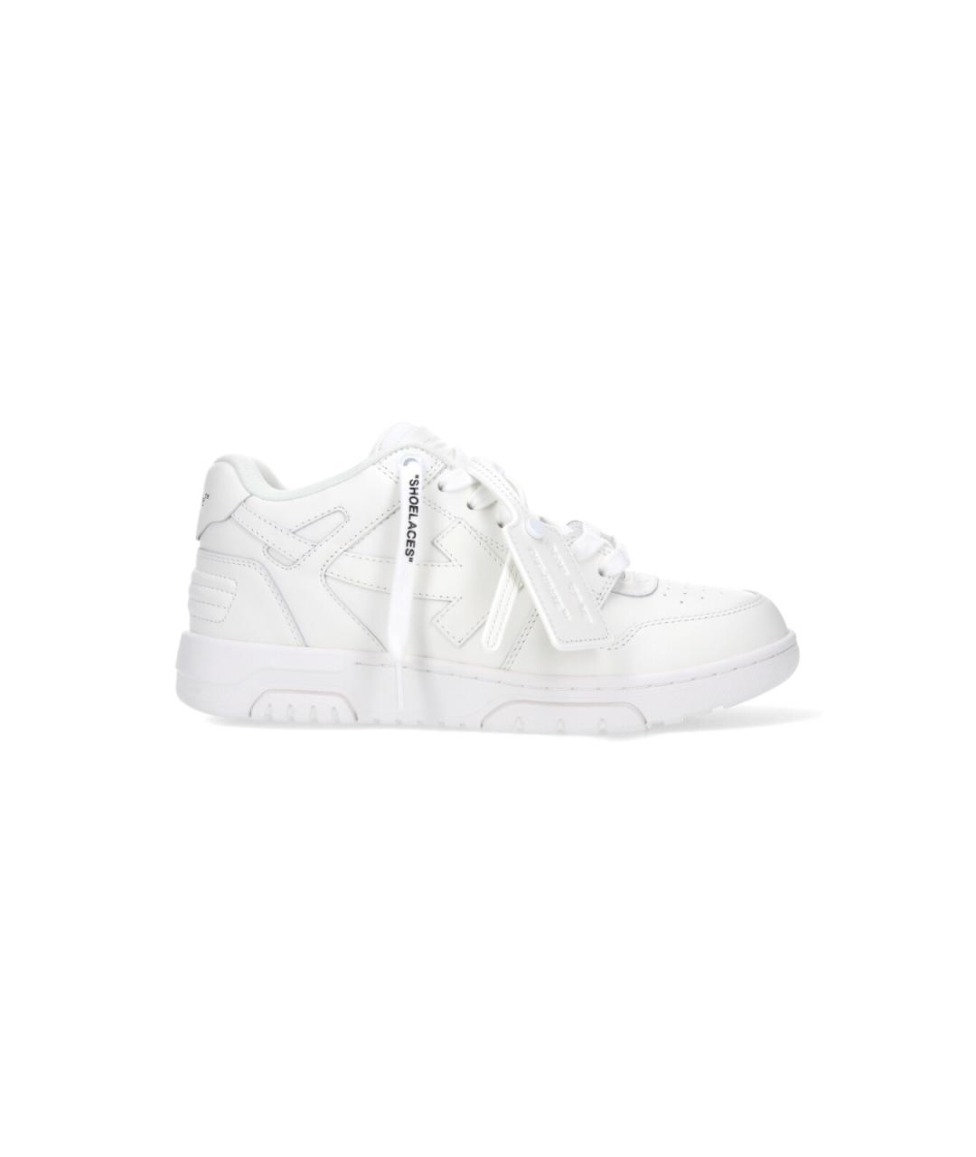 OFF-WHITE Белые кожаные низкие кроссовки / кеды, фото 1