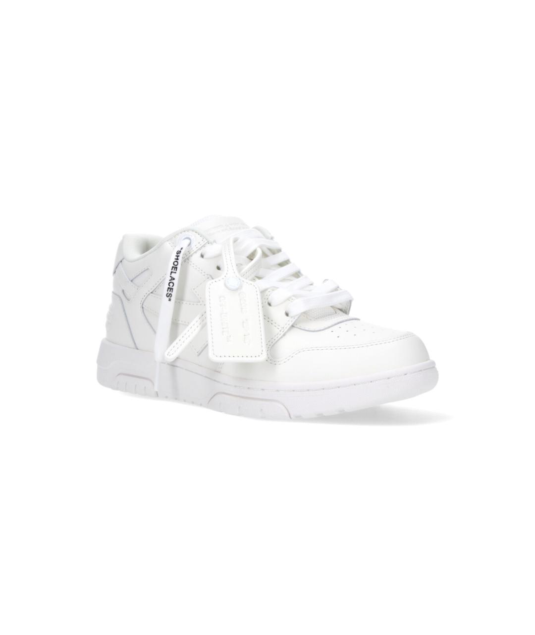 OFF-WHITE Белые кожаные низкие кроссовки / кеды, фото 2