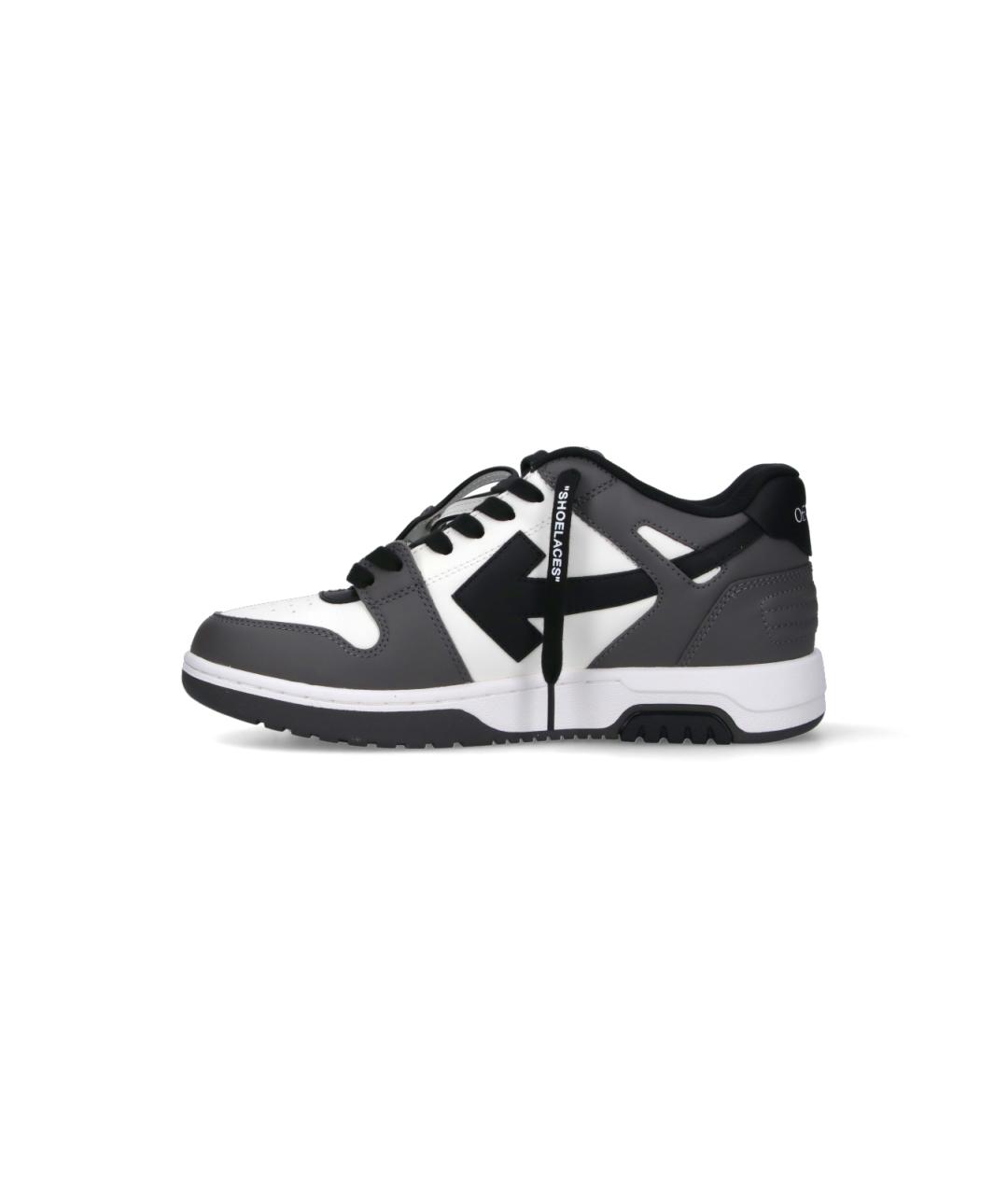 OFF-WHITE Серые кожаные низкие кроссовки / кеды, фото 3