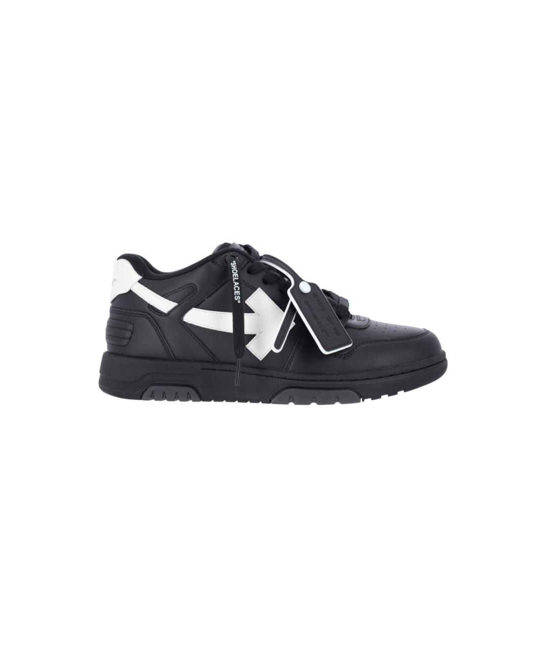 OFF-WHITE Черные кожаные низкие кроссовки / кеды, фото 1