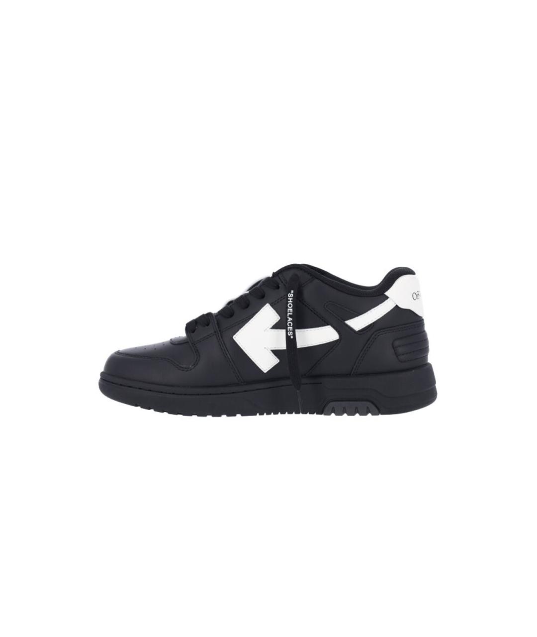 OFF-WHITE Черные кожаные низкие кроссовки / кеды, фото 3