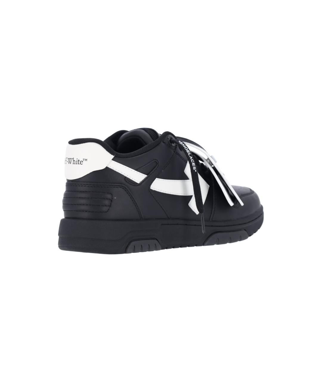 OFF-WHITE Черные кожаные низкие кроссовки / кеды, фото 4