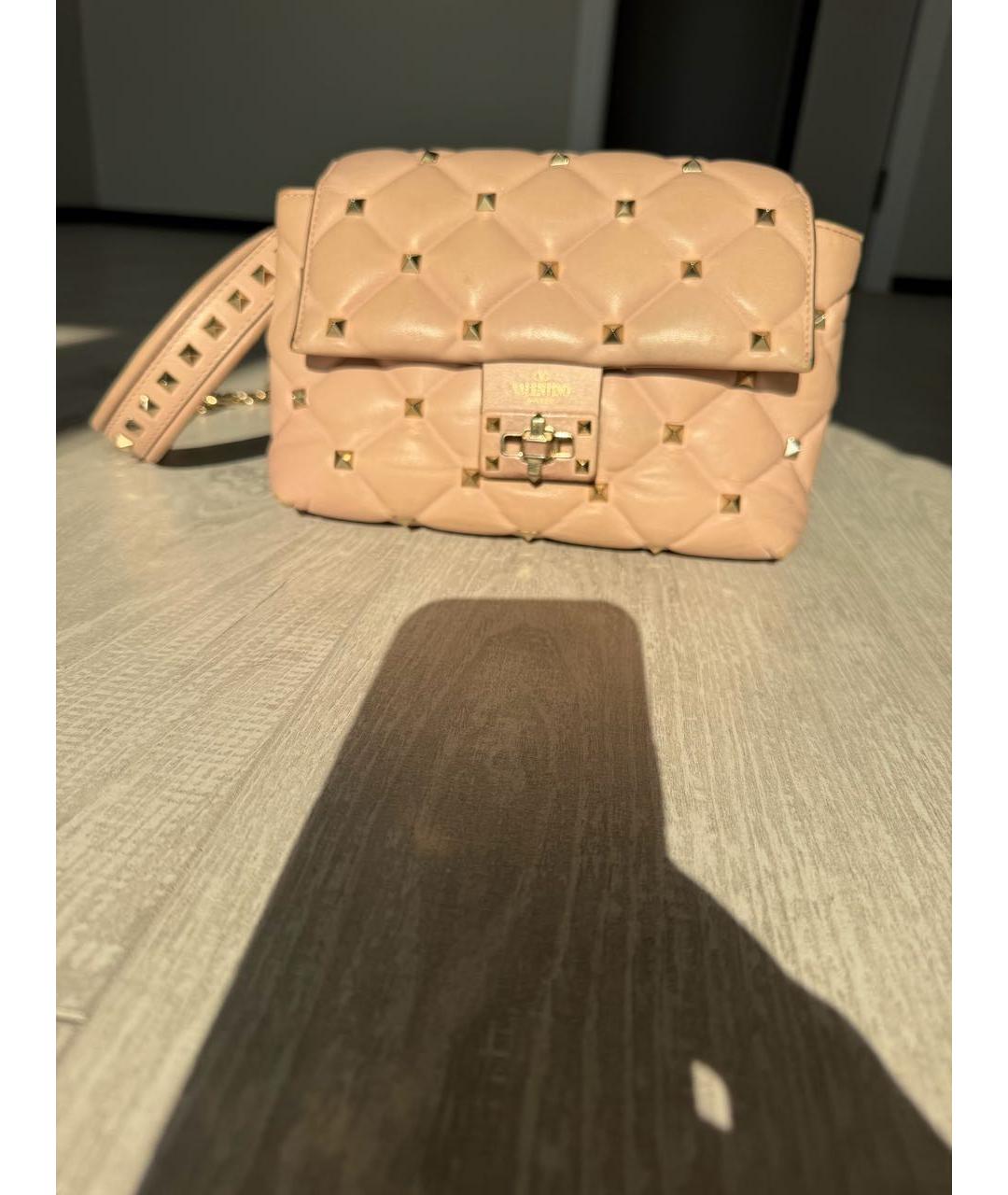 VALENTINO Коралловая кожаная сумка через плечо, фото 3