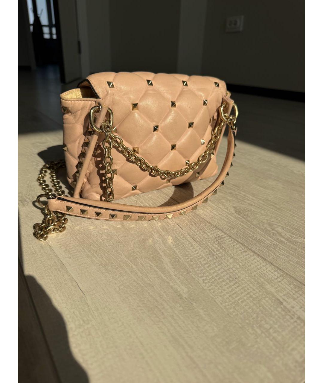VALENTINO Коралловая кожаная сумка через плечо, фото 4