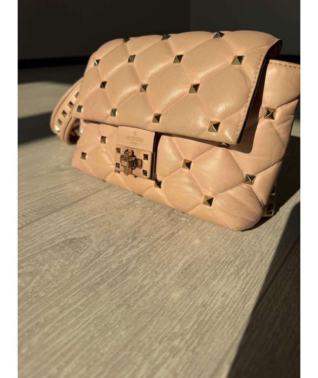 VALENTINO Коралловая кожаная сумка через плечо, фото 2