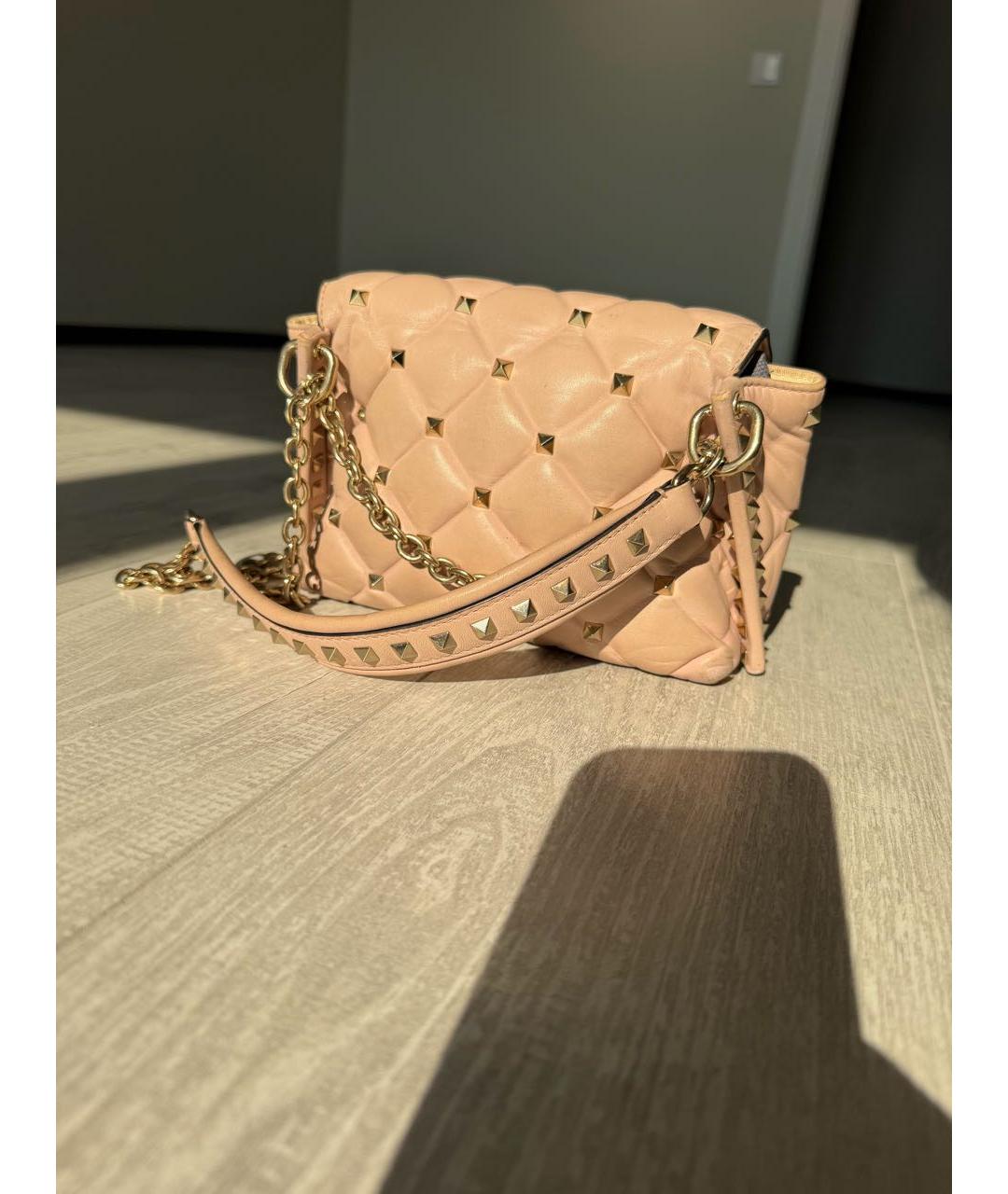 VALENTINO Коралловая кожаная сумка через плечо, фото 5