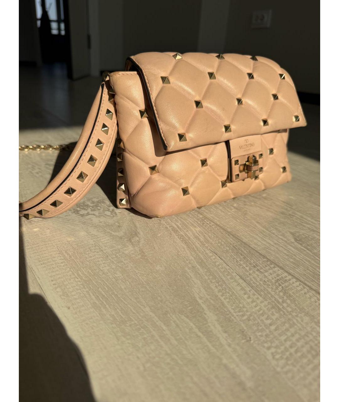 VALENTINO Коралловая кожаная сумка через плечо, фото 8