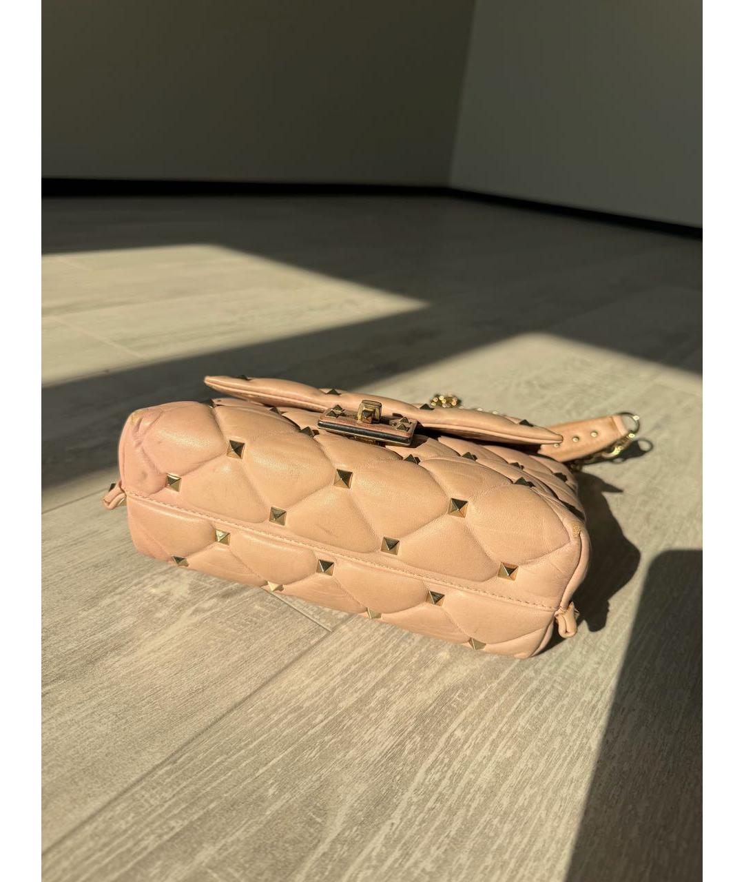 VALENTINO Коралловая кожаная сумка через плечо, фото 6