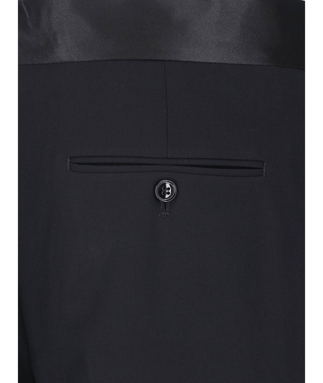 GIORGIO ARMANI Черные шерстяные повседневные брюки, фото 4